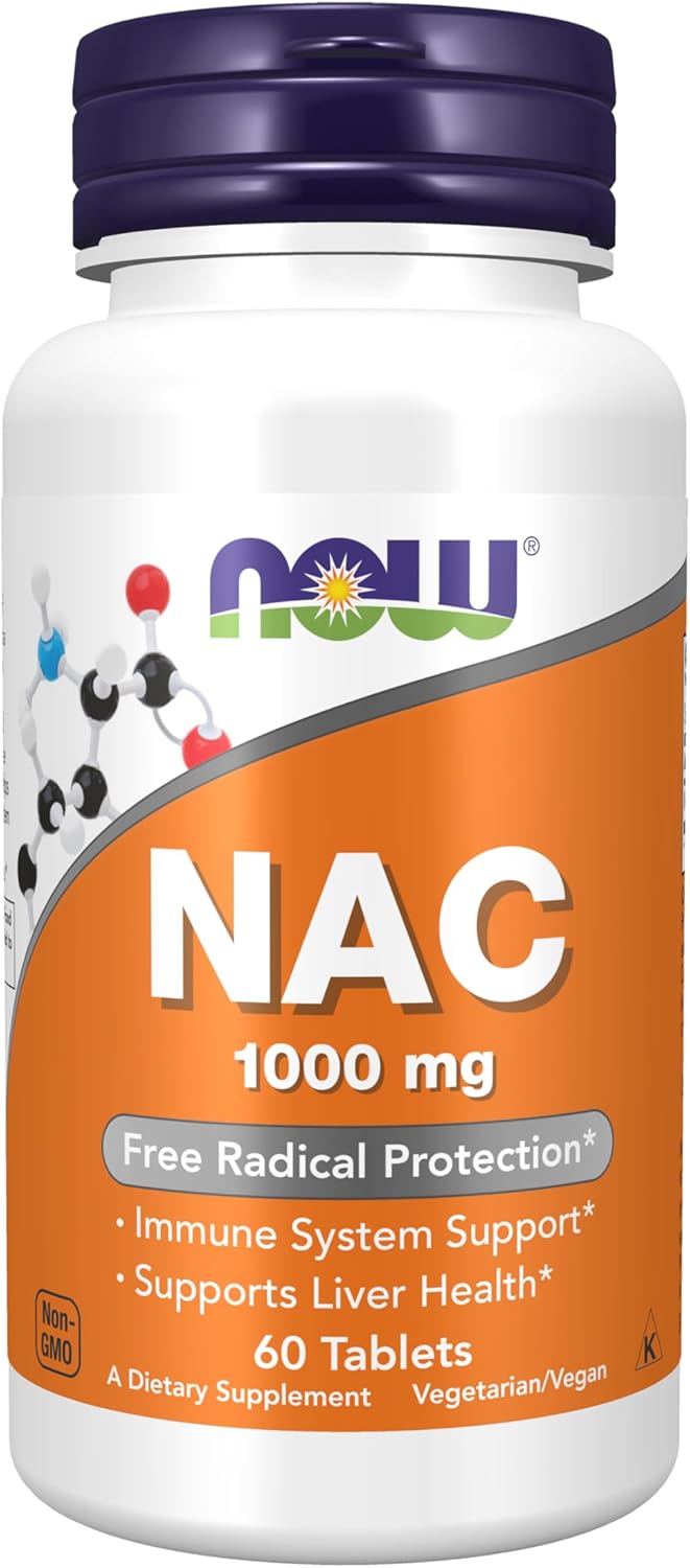 Now Foods Supplements Nac N Acetyl Cysteine 1 000 Mg Free Radical Protection 60 Tablets