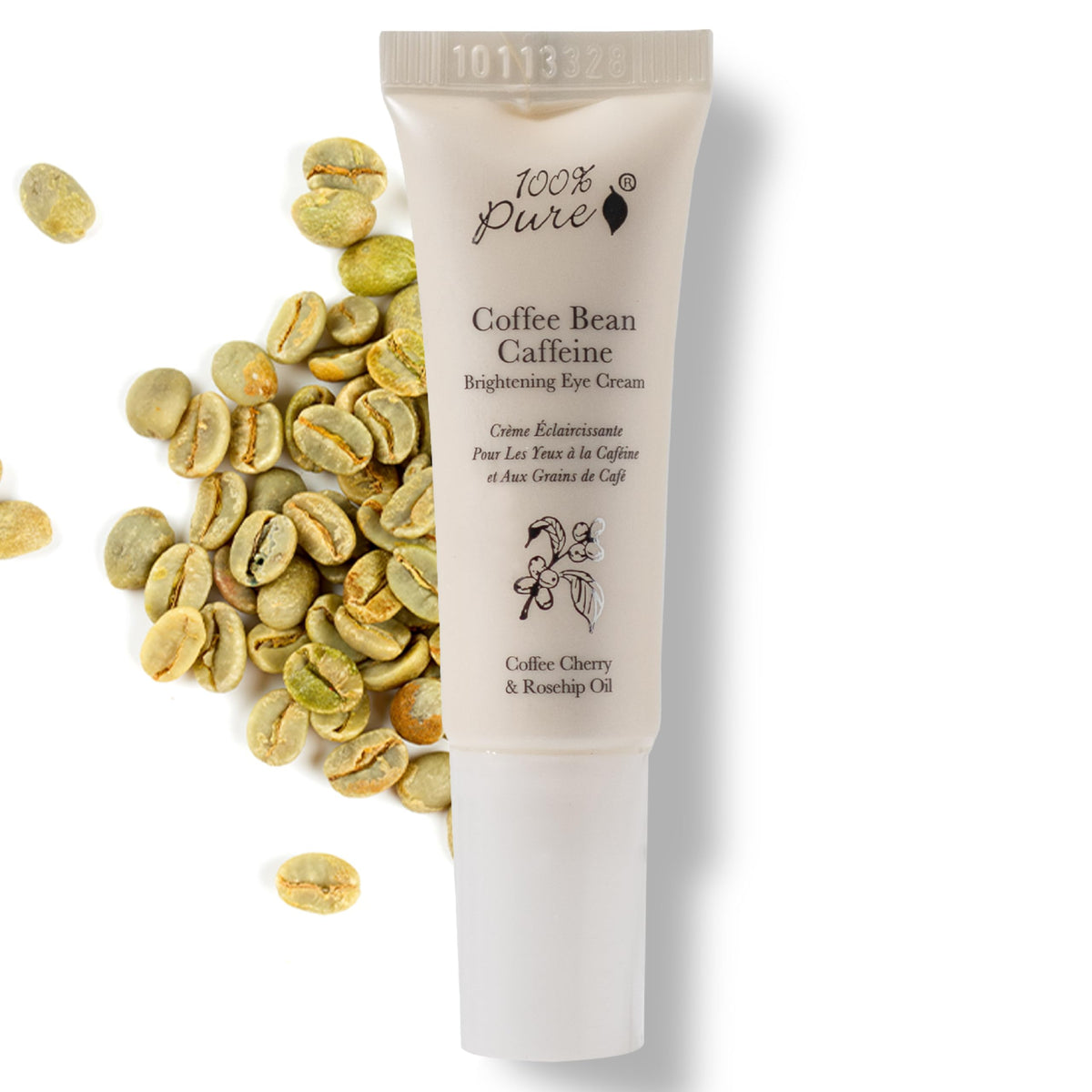 100% PURE Coffee Bean Caffeine Eye Cream – Hydrating Treatment for Dark Circles, Puffiness & Wrinkles with Green Tea & Vitamin E