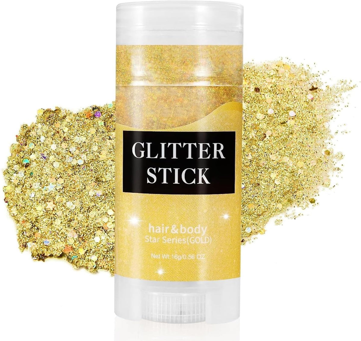 Gold Holographic Body & Face Glitter Gel Stick - Festival & Rave Makeup