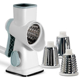 Tazweeq Rotary Cheese Grater & Mandolin Slicer - Stainless Steel (White)