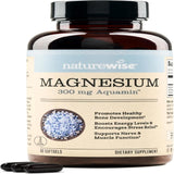 كبسولات ماغنسيوم 300 mg من NatureWise لدعم الصحة العظمية والعضلات