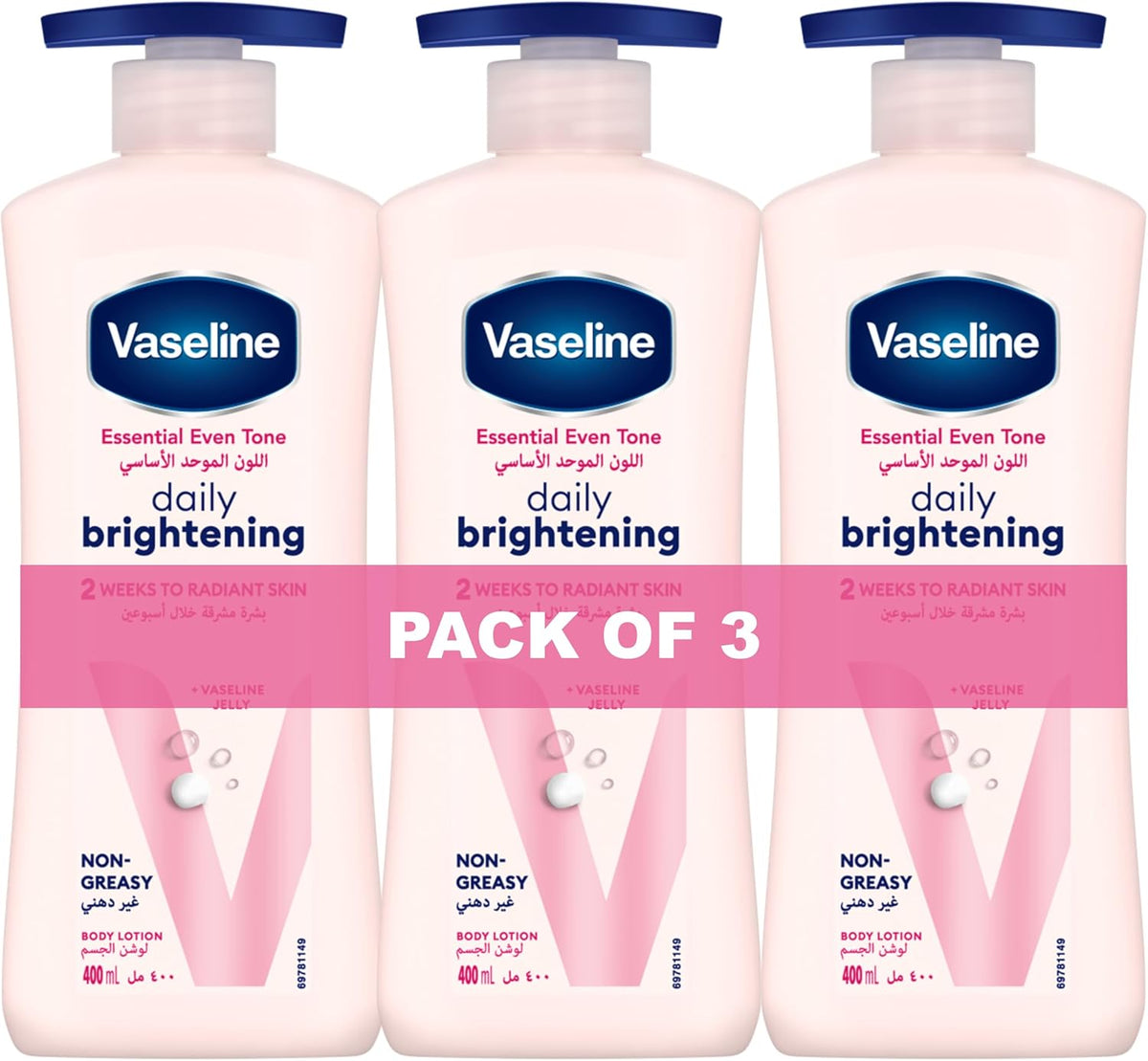 Vaseline Even Tone Body Lotion - 3 x 400ml