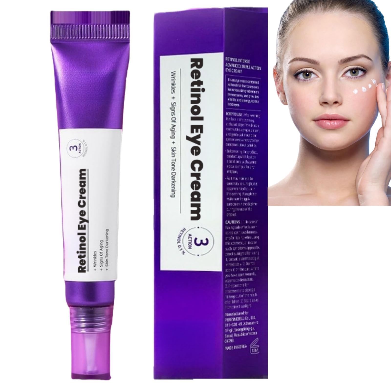 ALMEKAQUZ Retinol Intense Reactivating Eye Cream - Anti Aging, Puffiness Remover, Dark Circles, Skin Brightening