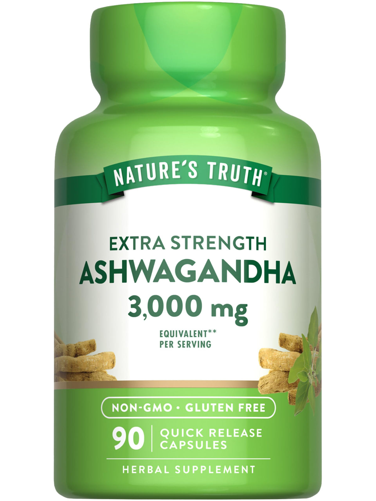 Nature's Truth 3000mg Ashwagandha Extract - Extra Strength 90 Count Supplement