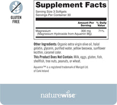 NatureWise Magnesium Softgels 300mg - Absorption-Friendly, Marine-Derived - Supplement for Sleep, Bone and Muscle Health - Non-GMO, Soy & Gluten-Free - 90 Count[1-Month Supply]