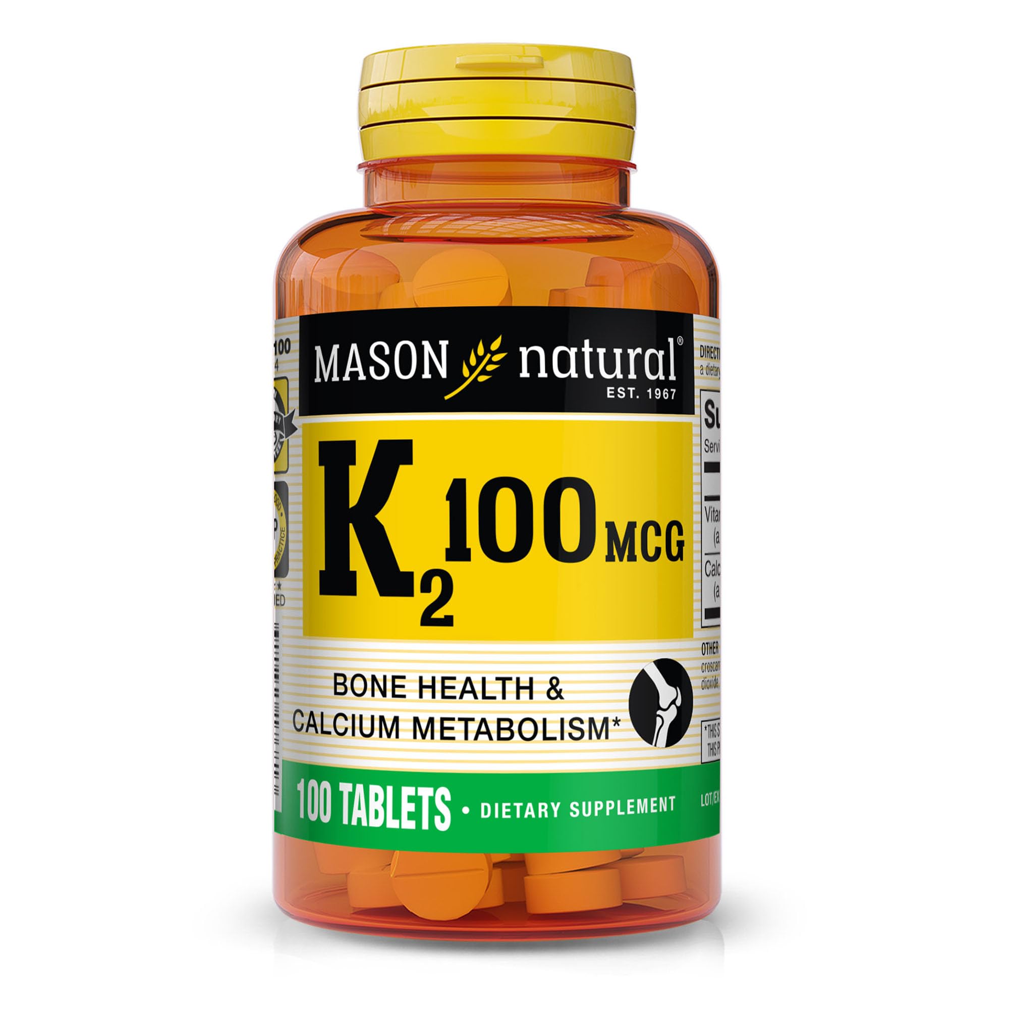 Mason Natural Vitamin K2 100 Mcg Tablets | Bone & Heart Support