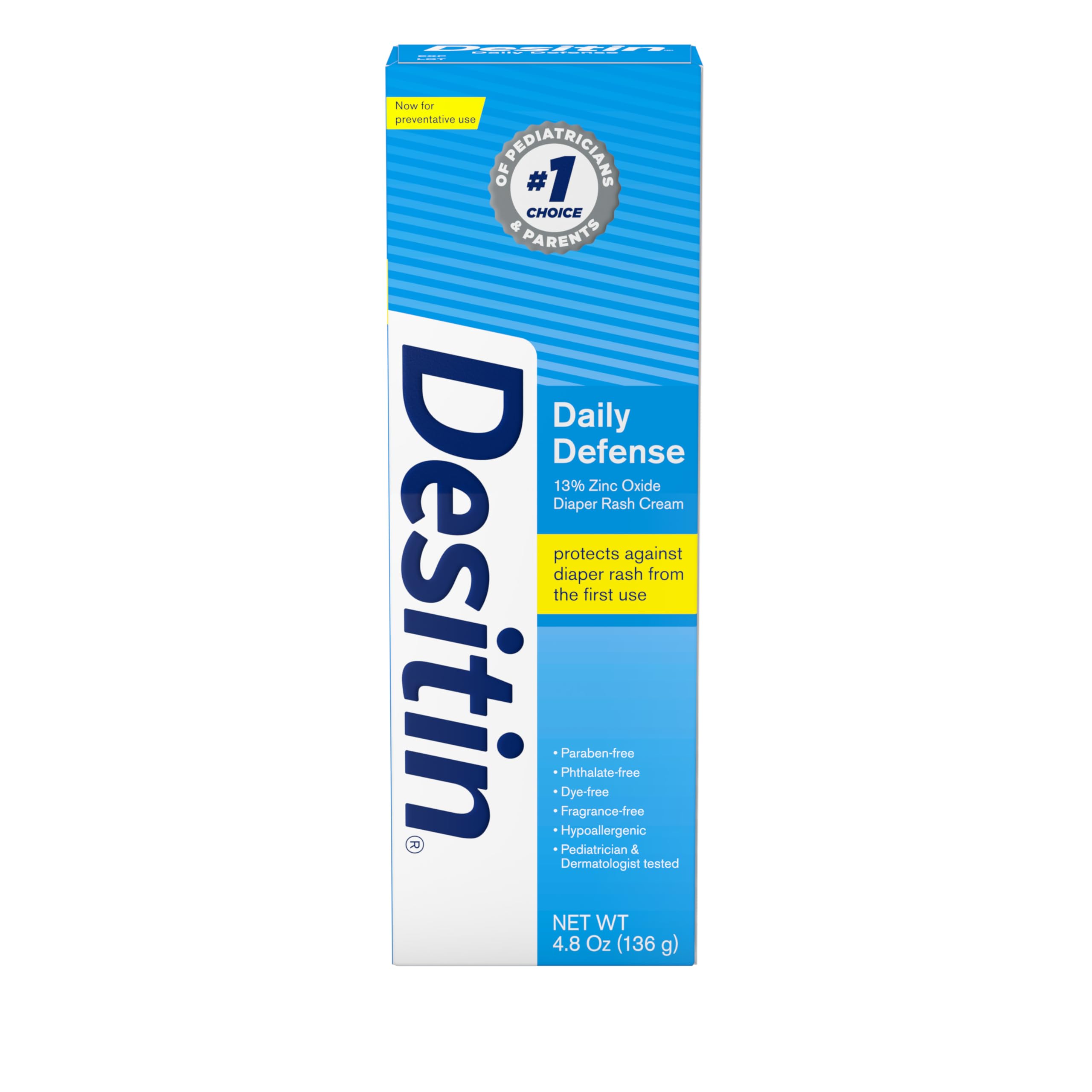 Desitin Daily Defense Baby Diaper Rash Cream with Zinc Oxide - 4.8 Oz