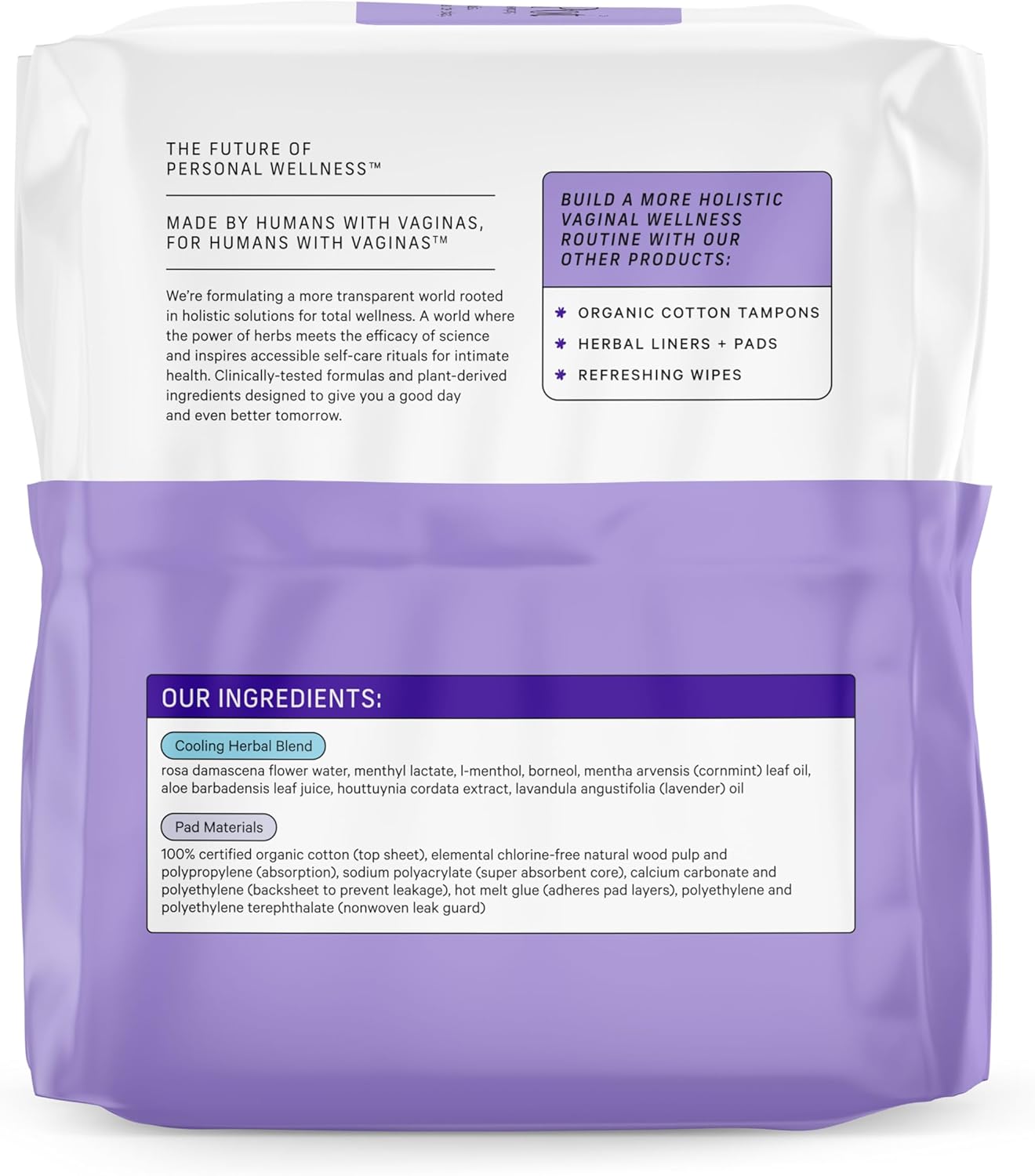 The Honey Pot Company - Herbal Pads for Women - Overnight w/Wings - Infused w/Essential Oils for Cooling Effect & Organic Cotton Cover - Feminine Care - FSA & HSA Eligible - 12 ct