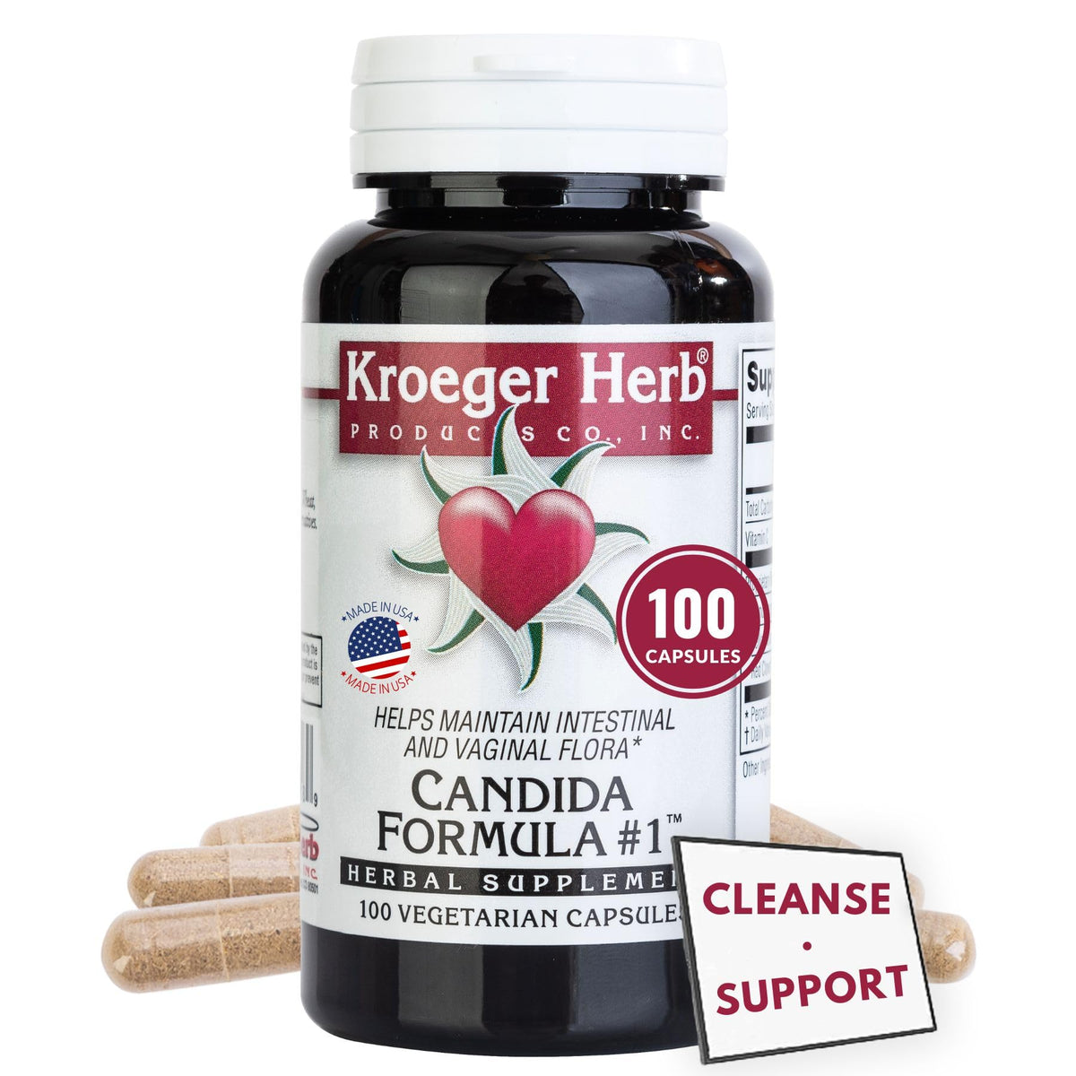 Kroeger Herb Candida Formula Capsules - 100 Count