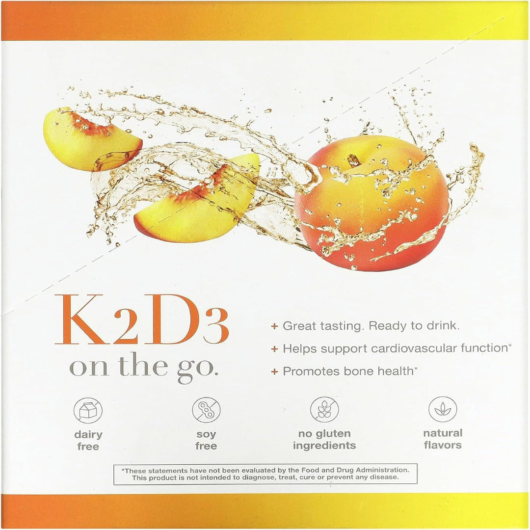Youtheory, K2D3 On Th Go, Peach, 12 Packets, 1 fl oz (30 ml) Each