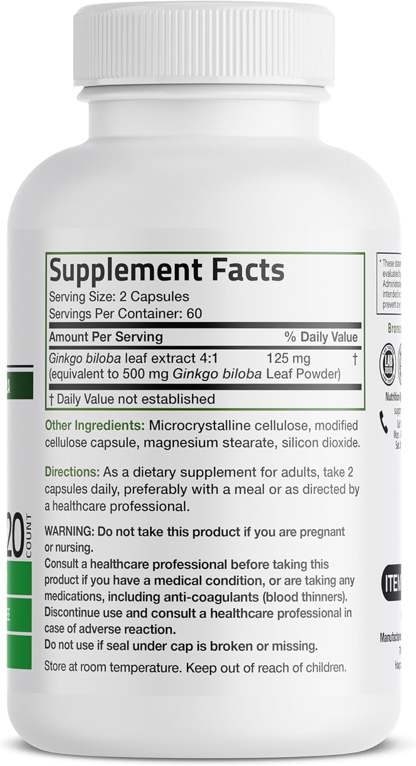 Bronson extra strength ginkgo biloba supplement for brain function and memory support
