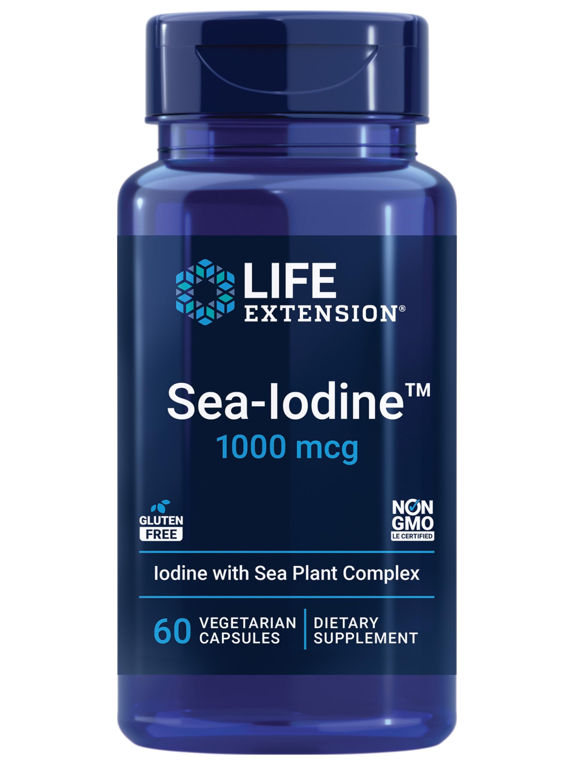 Life Extension Sea-Iodine Vitamin with Iodine, 1000 mcg, 60 Vegetarian Capsules