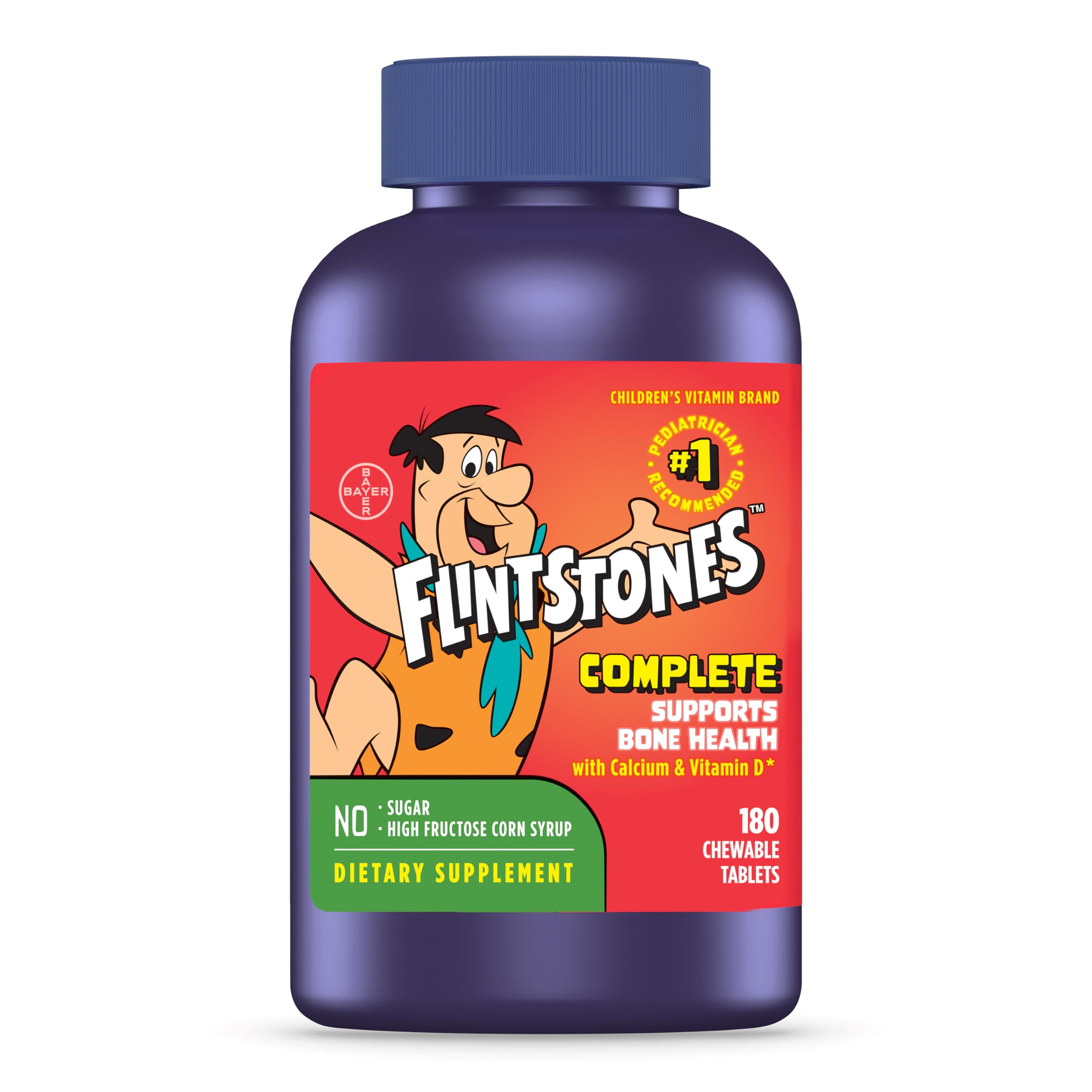 Flintstones Chewable Kids Vitamins - Complete Multivitamin with Iron, Calcium, Vitamin C & D, 180 Count
