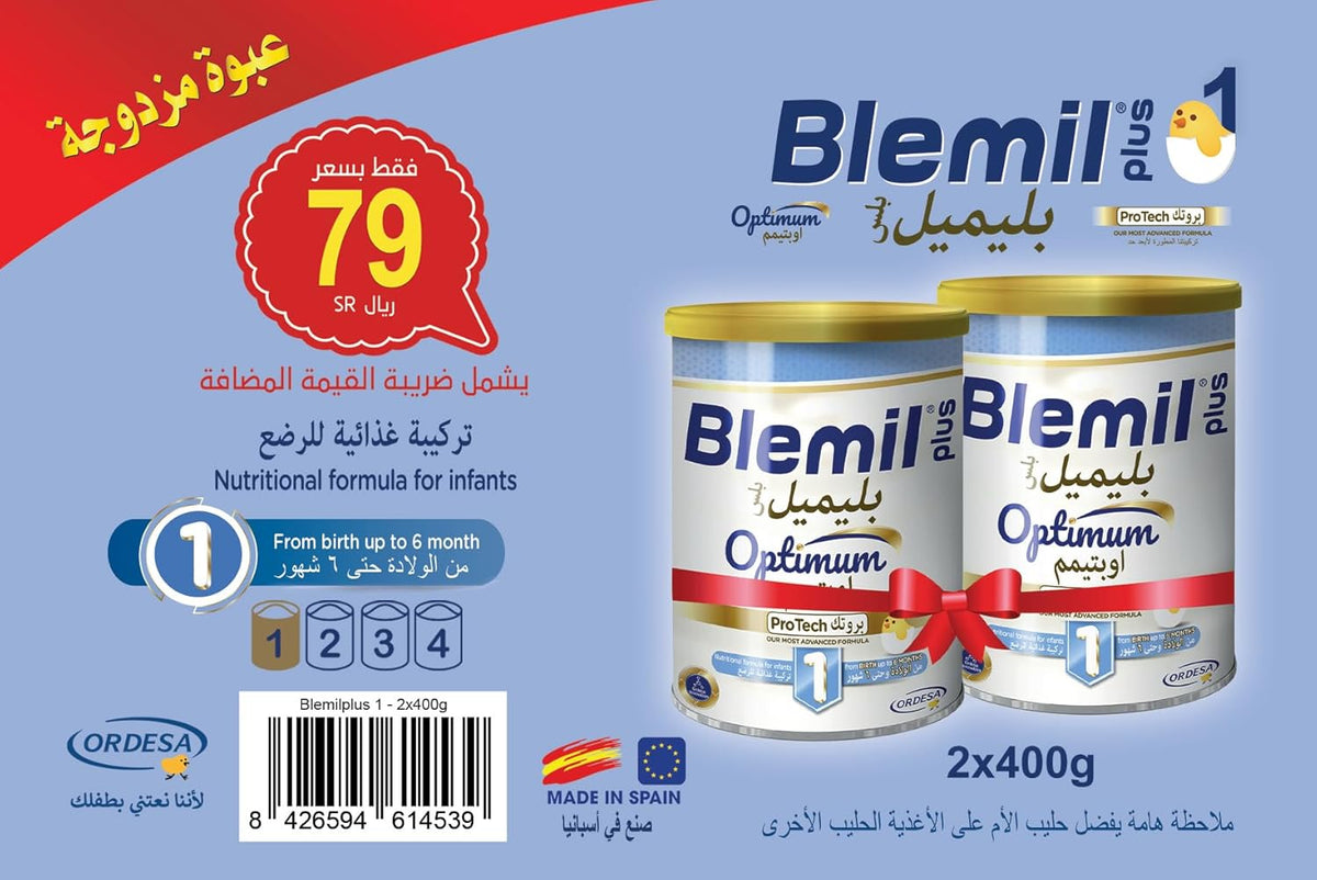 Blemil Plus ProTech 1 Baby Formula Milk - 400g 2-Pack for Newborns & Infants