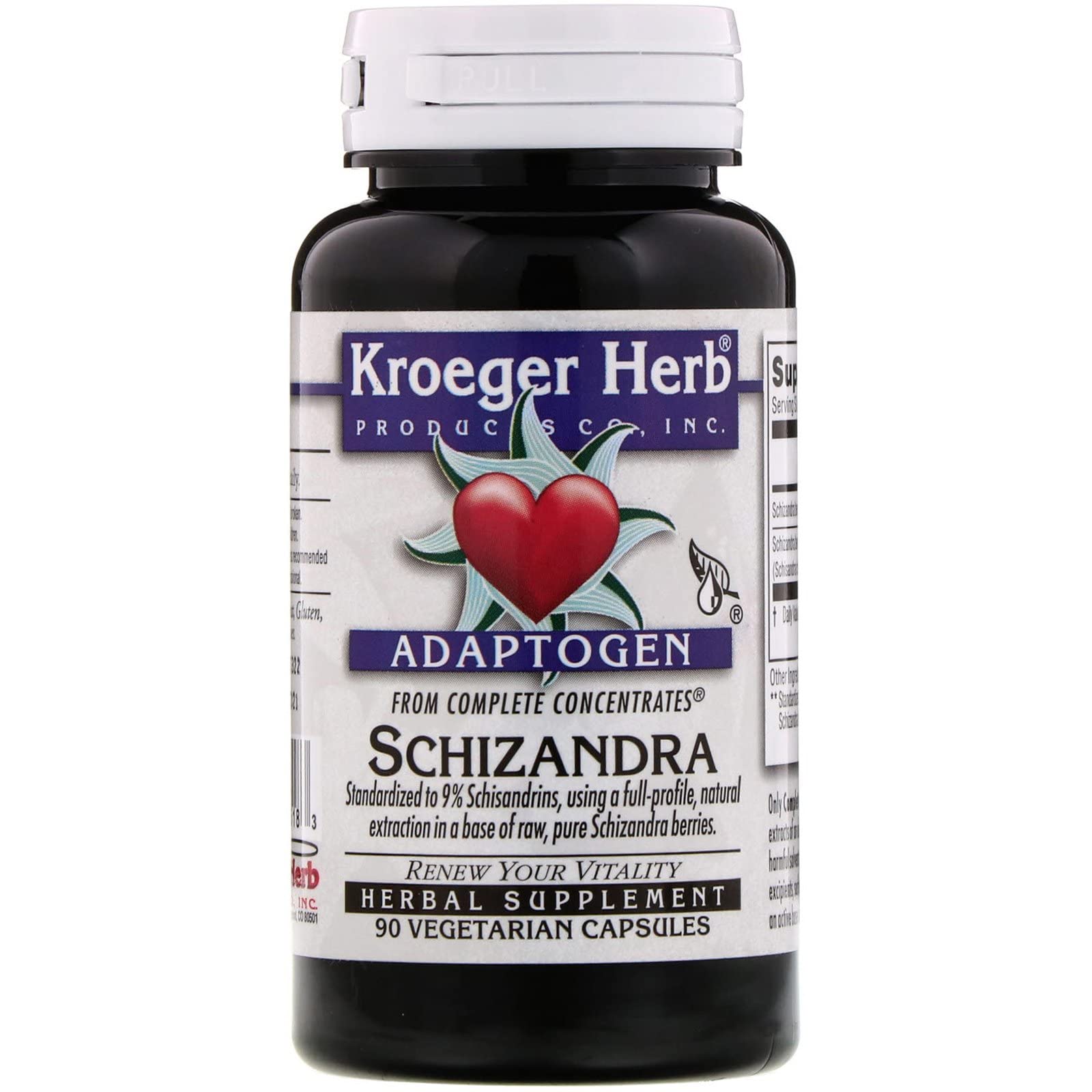 Kroeger Herb Schizandra Complete Supplement - 90 Capsules for Immune Support