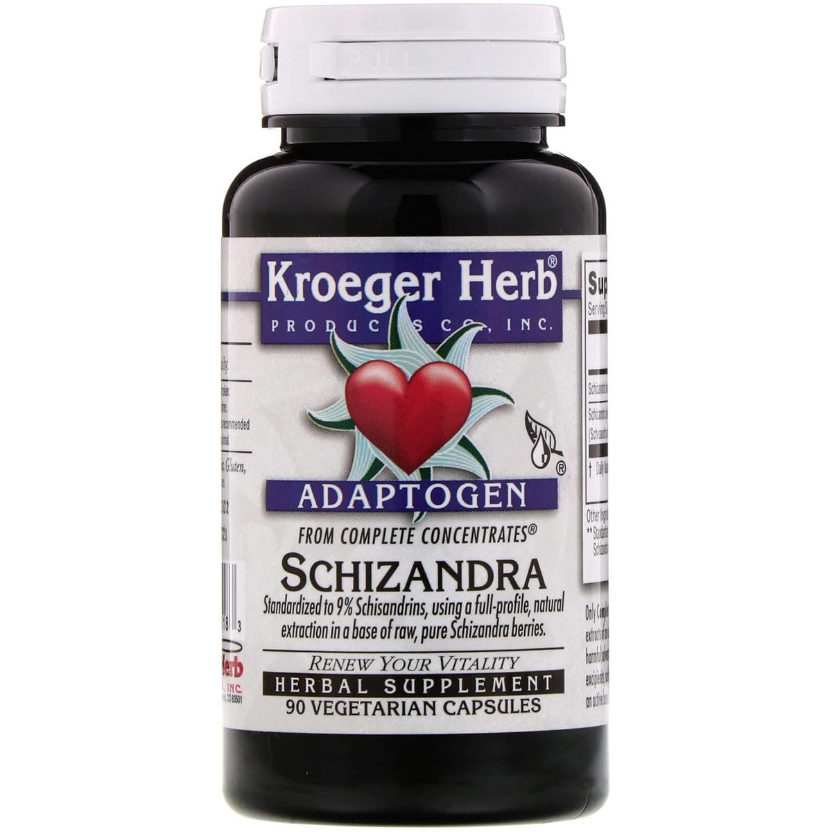 Kroeger Herb Schizandra Complete Supplement - 90 Capsules for Immune Support