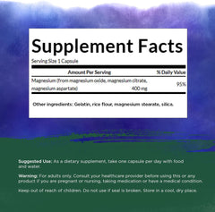 Swanson Triple Magnesium Complex - 400mg Supplement for Optimal Bone Health and Absorption - Citrate, Oxide, and Aspartate - Triple Magnesium Supplement (300 Capsules)