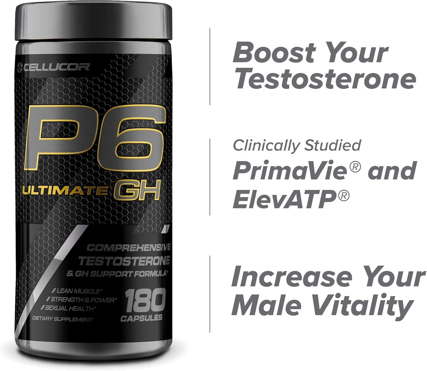 Cellucor P6 Ultimate GH Test Booster، 180 كبسولة.