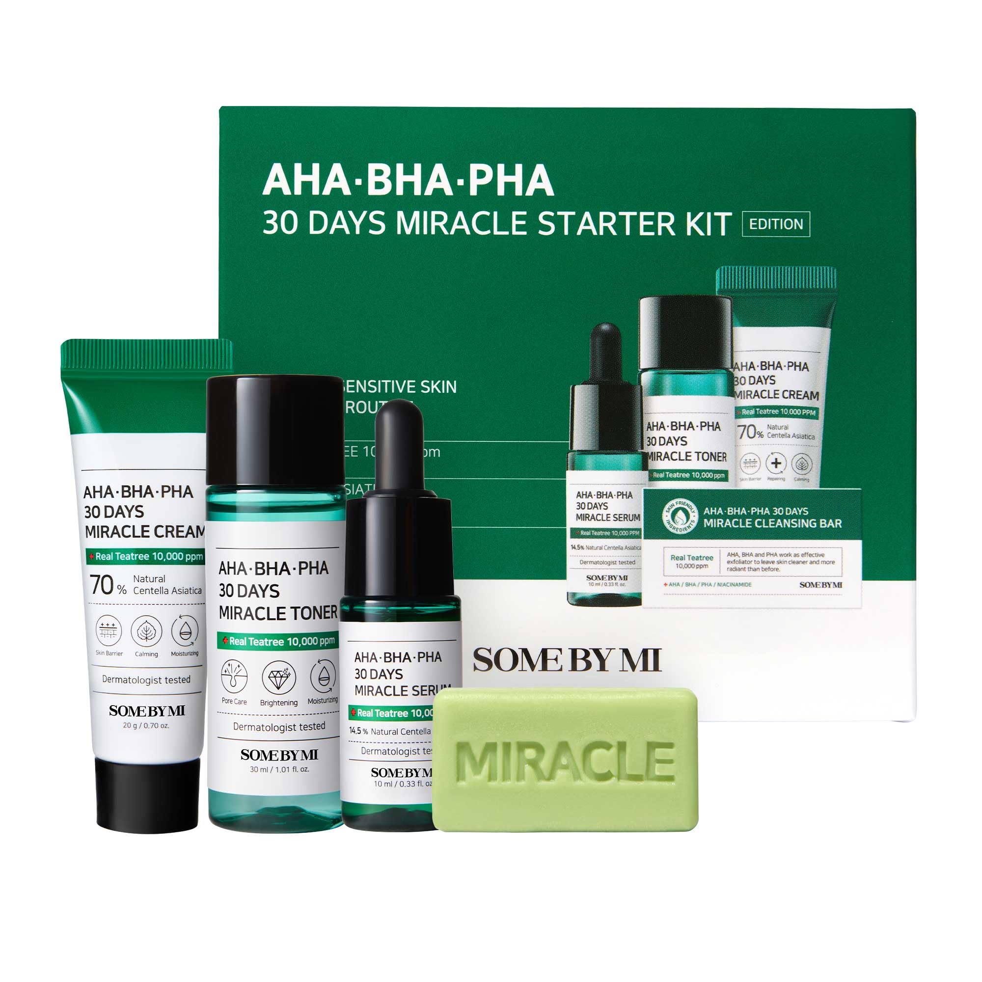 Some By Mi Aha-Bha-Pha 30 Days Miracle Starter Kit with Soaps & Creams for Brightening & Skin Balancing