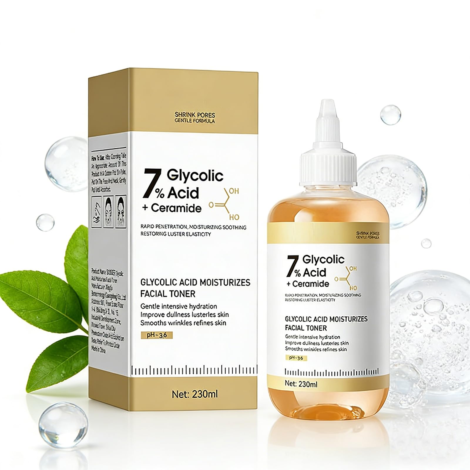 7% Glycolic Acid Facial Toner - Daily Exfoliating & Hydrating Solution