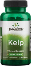 Swanson Premium Kelp: Natural Iodine for Thyroid Support (250 Tablets)
