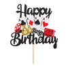 Gosknor Happy Birthday Casino Cake Topper - Poker Game Theme Decoration