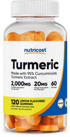 Nutricost Turmeric Gummies - 120 Gummies with 95% Curcuminoids, Ginger & Black Pepper Extract for Joint Support