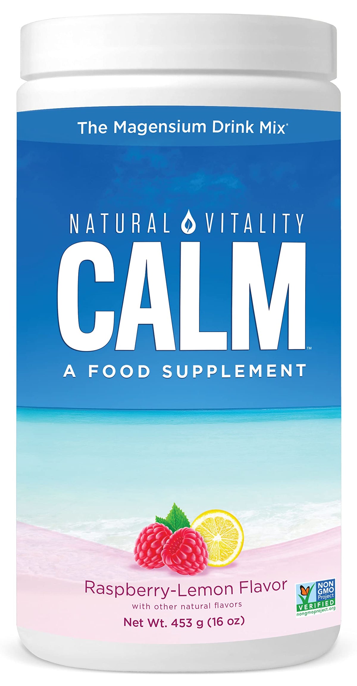 Natural Vitality Natural Calm RLS Restless Legs Supplement – Raspberry Lemon, 453g