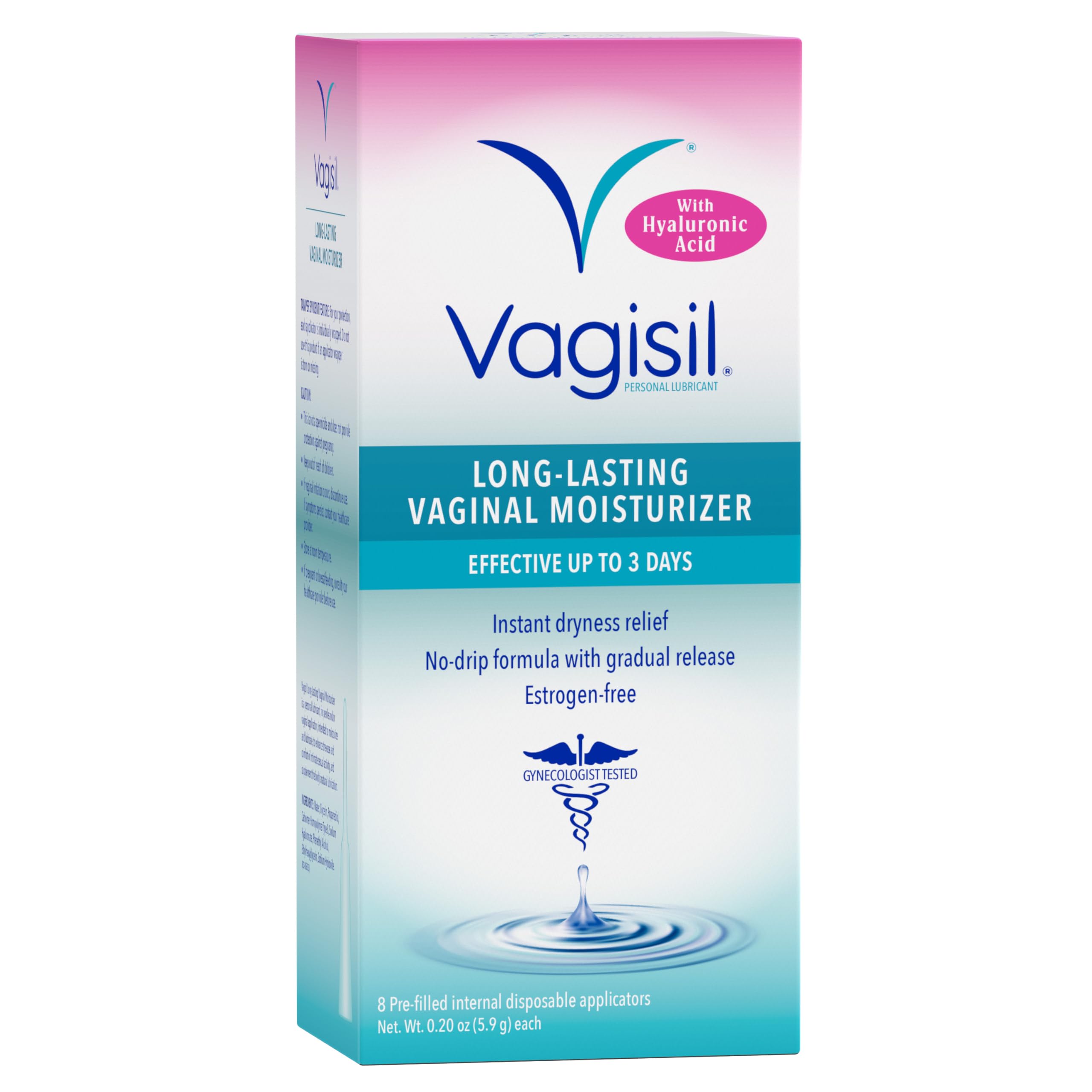 Vagisil Prohydrate Internal Moisturizer & Lubricant for Women - Gynecologist Recommended, 8 Count