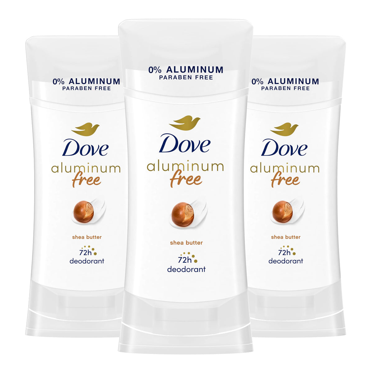Dove Aluminum Free Deodorant for Women - Shea Butter - 72 Hour Odor Protection - 2.6 oz (3 Count)