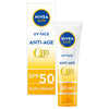 NIVEA SUN كريم للوجه بعامل حماية من الشمس ٥٠ - حماية من أشعة UVA/UVB مضادة للشيخوخة بتقنية Q10 - مقاوم للماء وغير دهني - ٥٠ مل