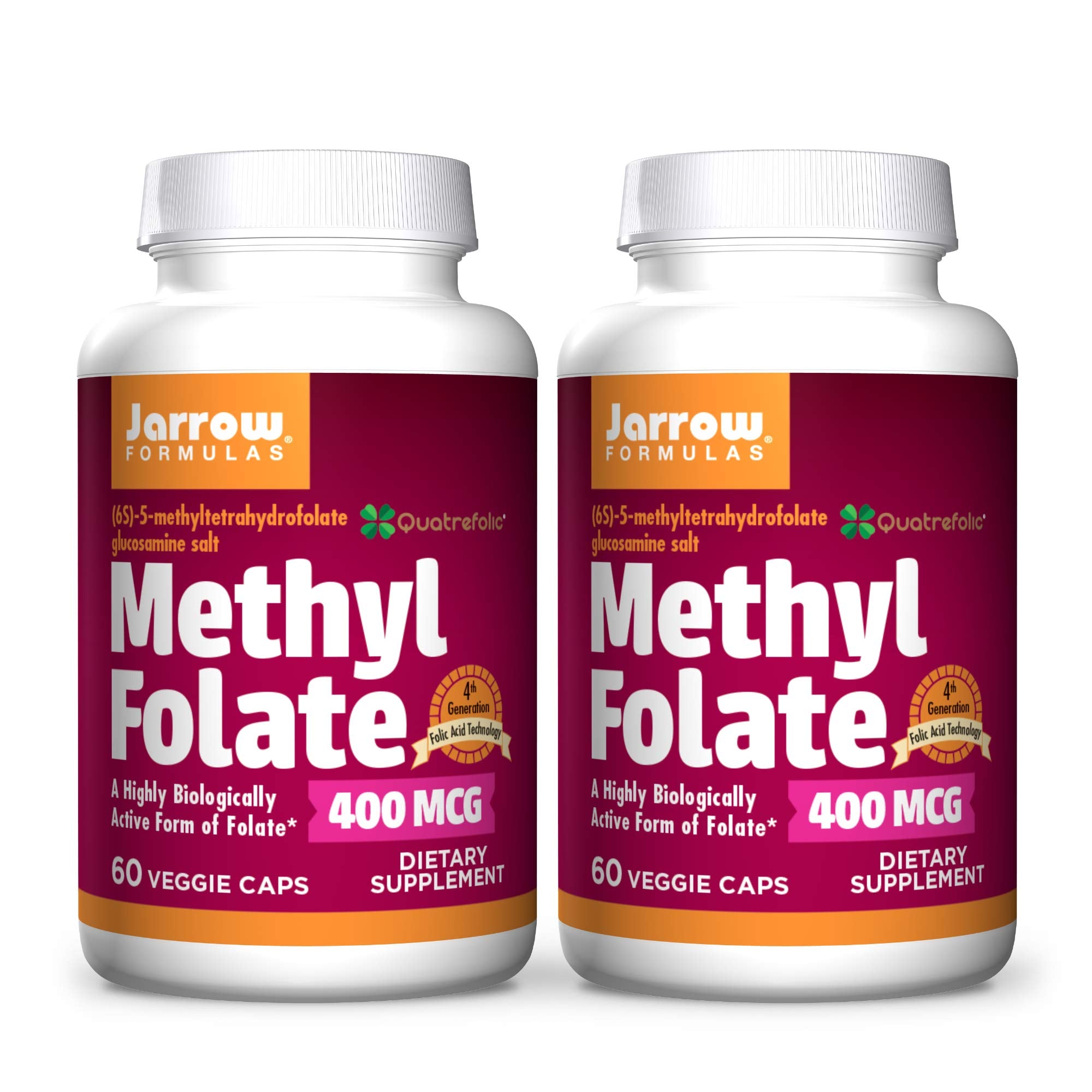 Jarrow Formulas Methyl Folate (5-MTHF) - 2 Packs -  Supports Cognitive & Heart Health
