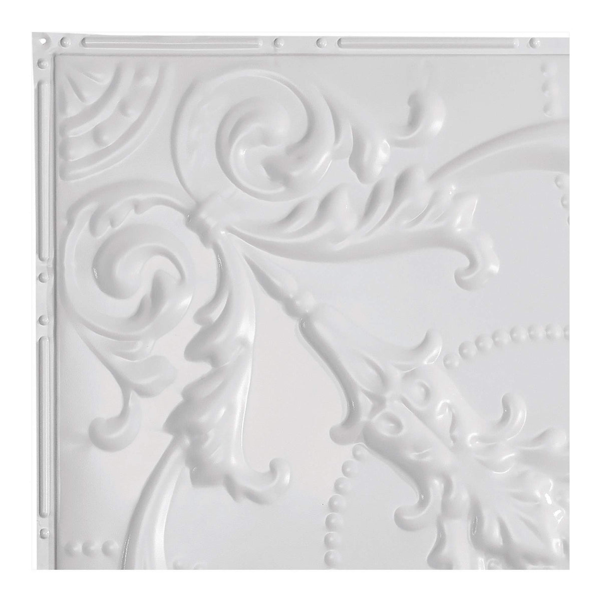 Saginaw Gloss White Ceiling Tile Sample (12x12 Inch) - DIY Home Renovation