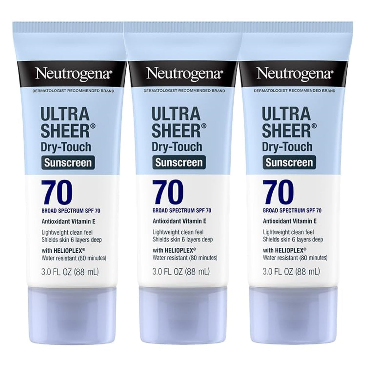 Neutrogena Ultra Sheer Dry-Touch Sunscreen Lotion SPF 70 - 3 fl. oz (Pack of 3)