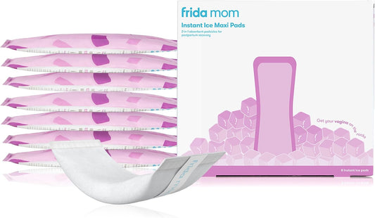 فوط ما بعد الولادة الماصة 2 في 1 من Frida Mom | عبوات العلاج بالبرودة الفورية وفوط الأمومة الماصة في فوطة واحدة جاهزة للاستخدام بعد الولادة