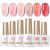 Born Pretty Jelly Gel Nail Polish Set, Nude Pink & Clear, 6x10ML