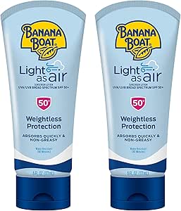 Banana Boat Light As Air Sunscreen Lotion SPF 50 (Twin Pack, 6oz each)