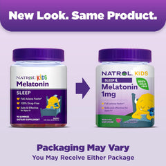 Natrol، للأطفال، علكات الميلاتونين، للأعمار 4 سنوات فما فوق، توت العليق، 1 مجم، 90 علكة