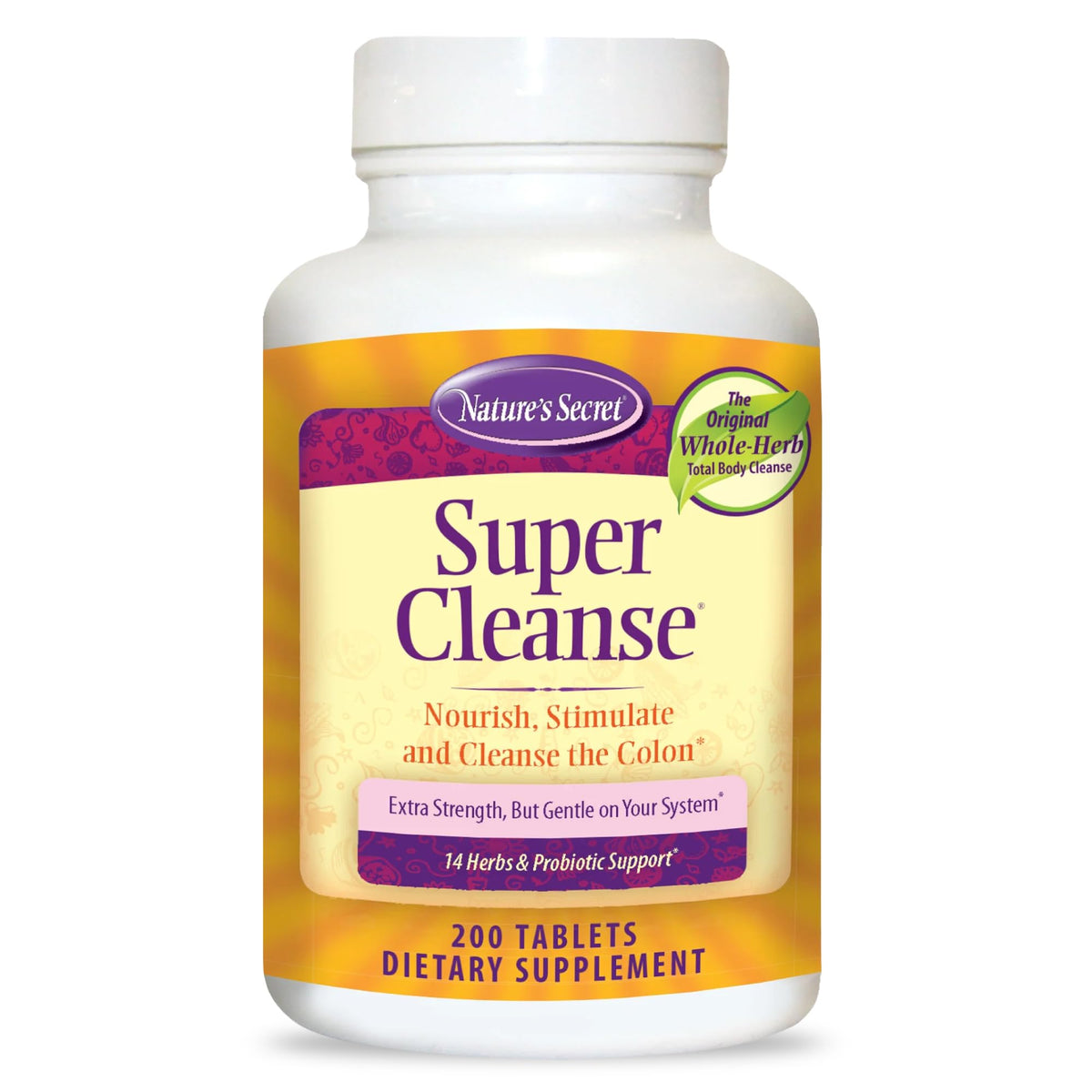 Nature's Secret Super Cleanse 200 Tablets - Detox & Pure Cleanse Supplement