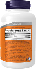مكملات NOW Foods، NAC (N-Acetyl-Cysteine) 1000 مجم، حماية من الجذور الحرة*، 120 قرصًا 