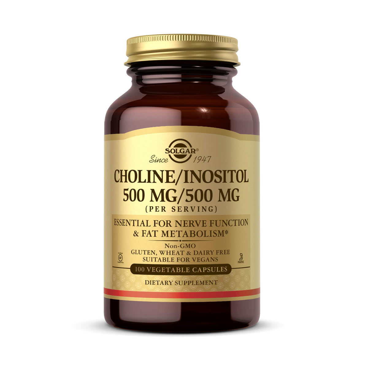 Solgar Choline/Inositol 500 Mg - 100 Vegetable Capsules | Brain & Nervous System Support