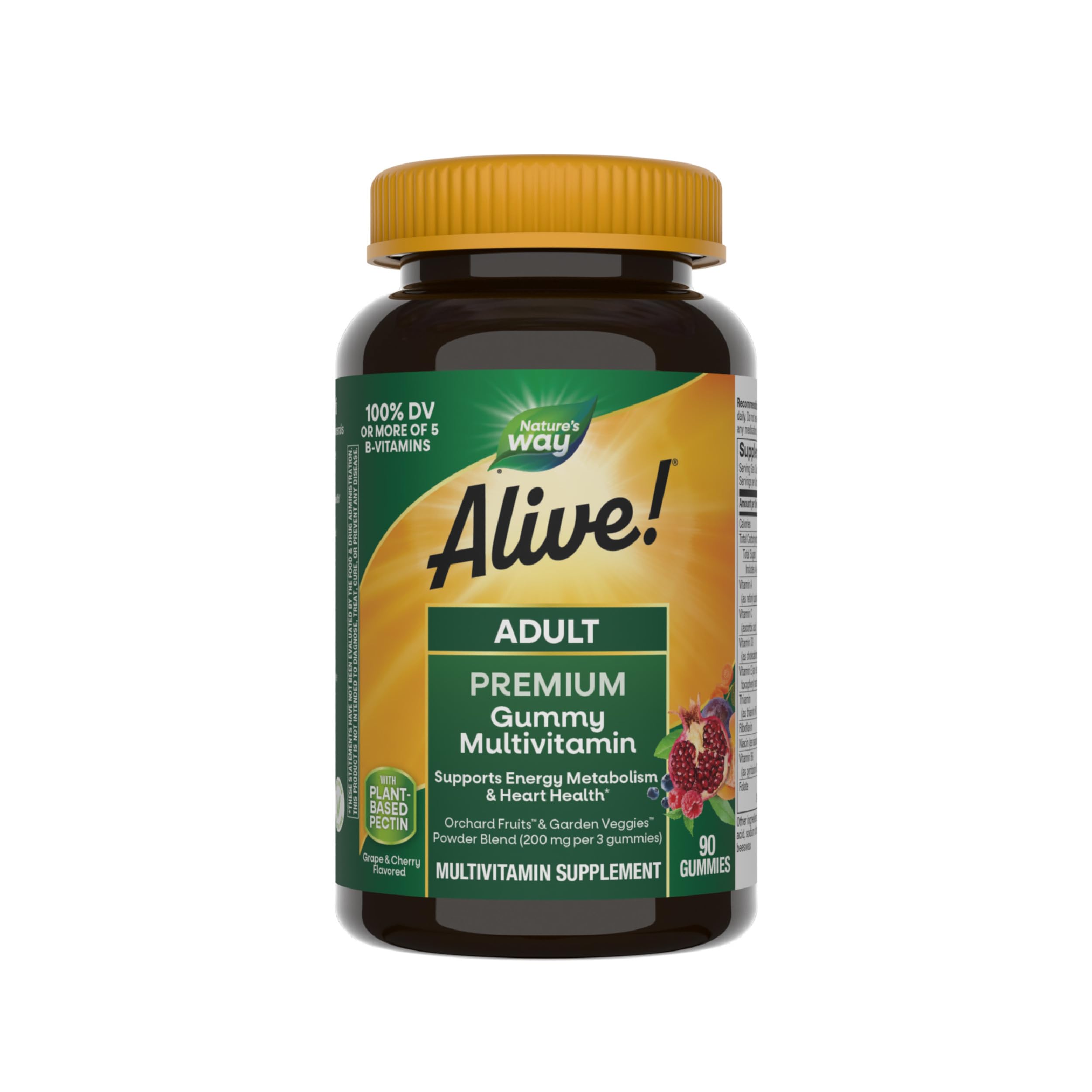Nature's Way Alive Multi-Vitamin Adult Gummies - Delicious Fruit Flavors (90 Count)