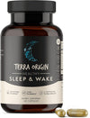 TERRA ORIGIN Sleep, GABA, Chamomile, Valerian, PassionFlower| Healthy Sleep & Wake. Restful Sleep and Awake Refreshed. Non-GMO, Vegan, Gluten Free | 5mg Melatonin, L-Tryptophan - 60 Capsules