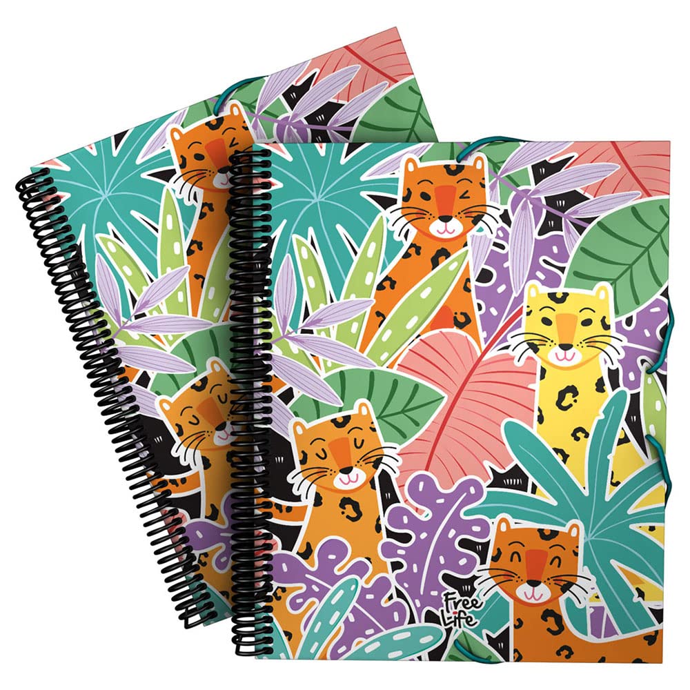 A4 Spiral Bound Folder with 30 Pockets - Leopard Design | Freelife Col ...