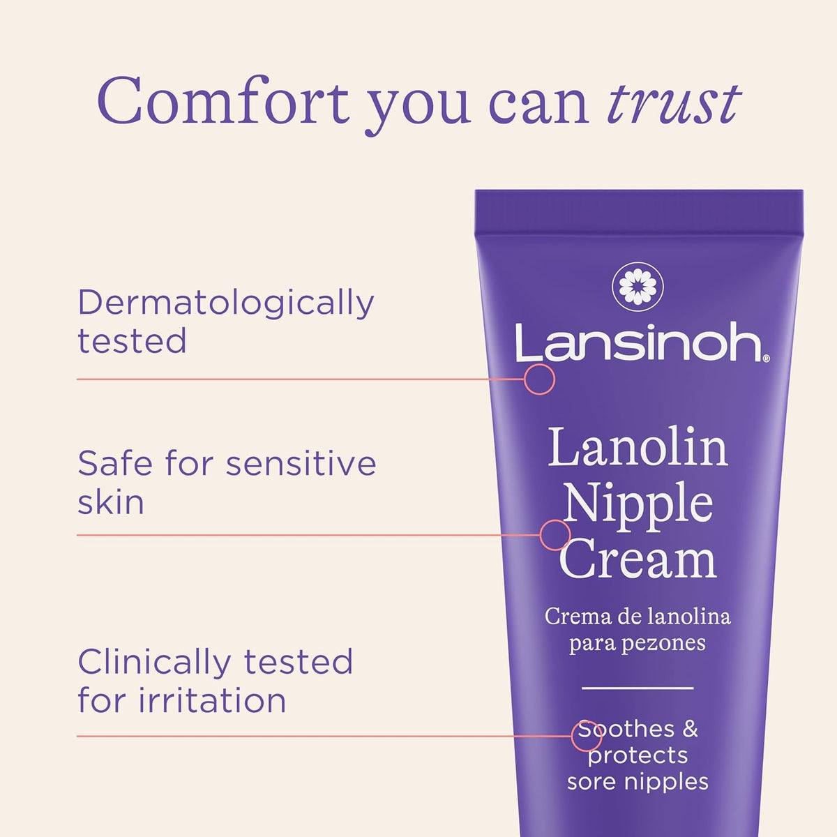 Lansinoh Lanolin Nipple Cream, Safe for Baby and Mom, Breastfeeding , 1.41 Ounces