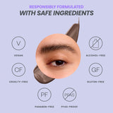 صبغة الحواجب Wonderskin - قناع Wonder Blading Brow Stain &amp; Go، صبغة حواجب تدوم طويلاً، صبغة حواجب مقاومة للانتقال والتلطخ (بني داكن)
