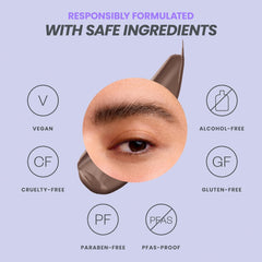 صبغة الحواجب Wonderskin - قناع Wonder Blading Brow Stain &amp; Go، صبغة حواجب تدوم طويلاً، صبغة حواجب مقاومة للانتقال والتلطخ (بني داكن)