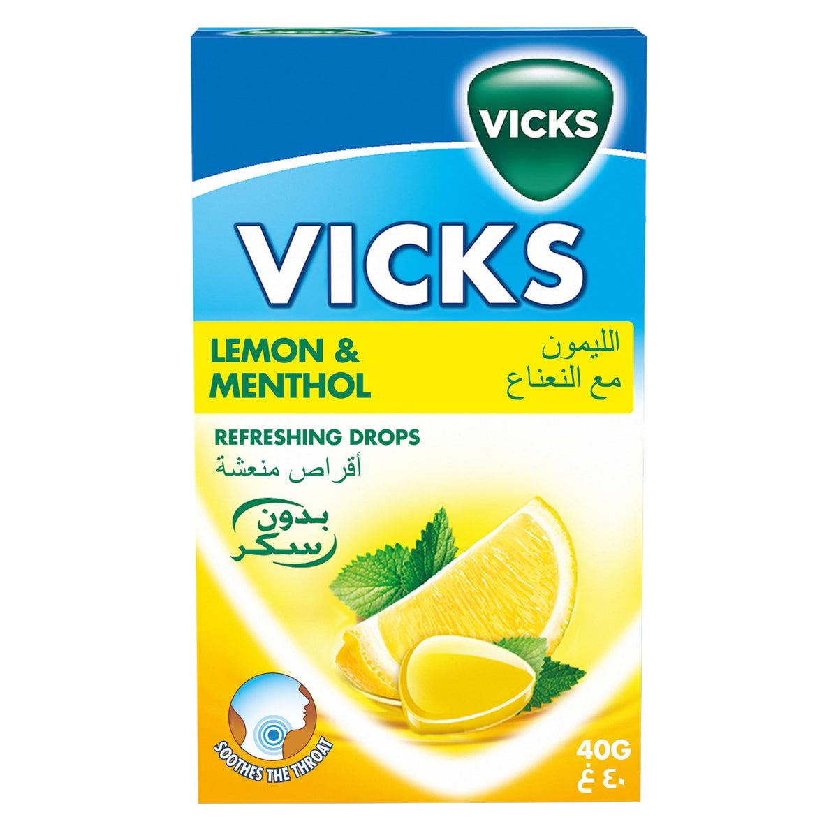 Vicks Soothing & Refreshing Throat Drops Lemon & Menthol - 40g