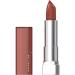 Maybelline Color Sensational lipstick: Brick Beat (122) hydrating cream finish lipstick in nude, pink, red, or plum.