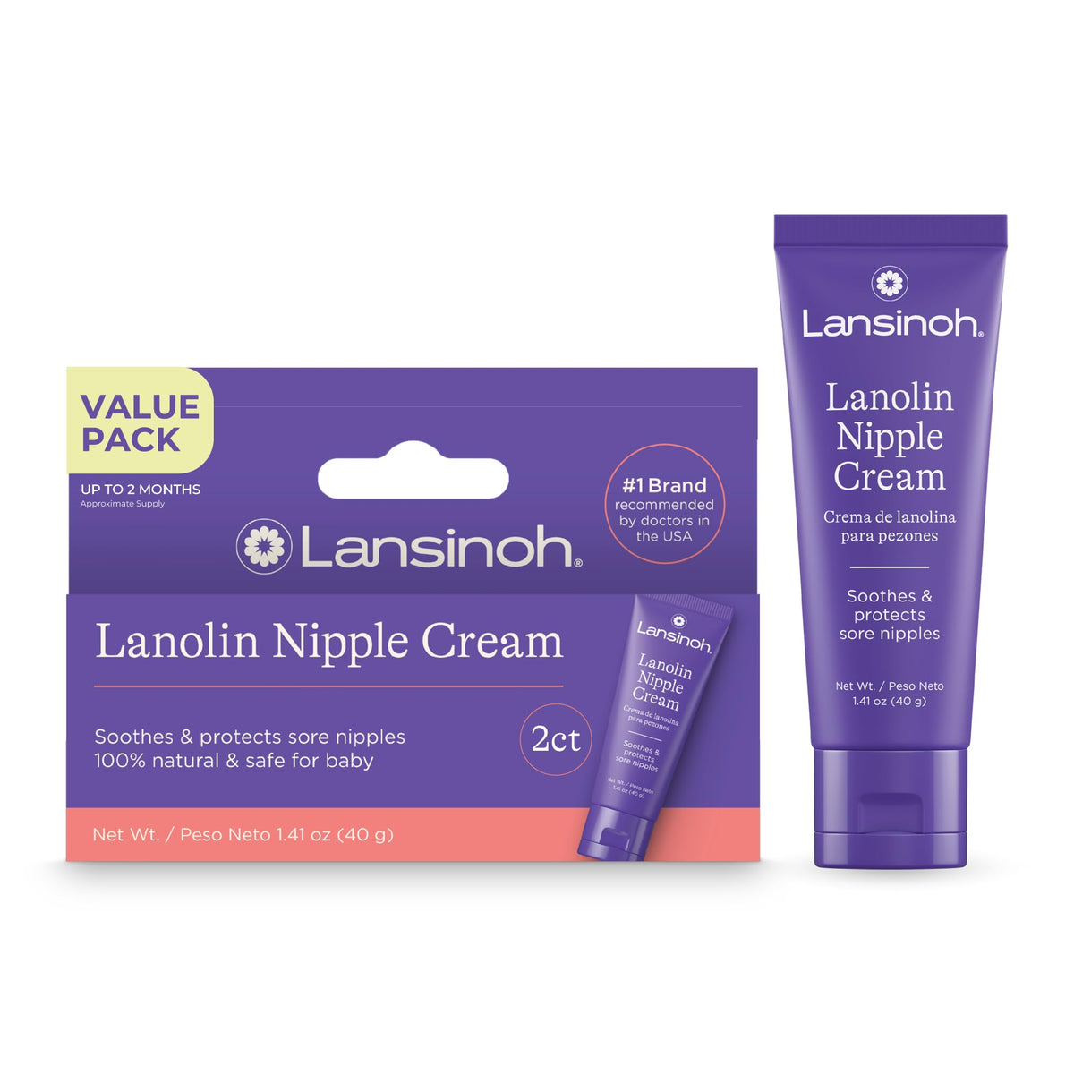 Lansinoh Lanolin Nipple Cream - Breastfeeding Support 2.82oz
